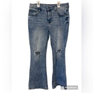 Flare Bottom Ripped Jeans